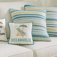 thumbnail image 2 of "Oceanholic" Beach Chair & Umbrella Embroidered Mini Cotton Blend Accent Pillow 10" x 10", 2 of 5