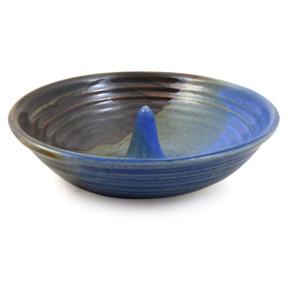 American Made Stoneware Pottery Microwave Omelette Egg Cooker (Lakeside Blue)