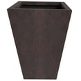 thumbnail image 6 of LeisureMod Serene Mid-Century Modern Fiberstone and Clay Planter - Tapered Square Plant Pot with Drainage Holes for Indoor and Outdoor Home (Brown, 21" Height), 6 of 6