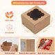 thumbnail image 3 of Cajas para Postres de Papel Kraft con Ventana, Cajas para Galletas, Caja para Cupcakes, Cajas Repostería Portátiles para Pasteles, Magdalenas y Dulces, Ideales para Bodas y Fiestas, 3 of 4