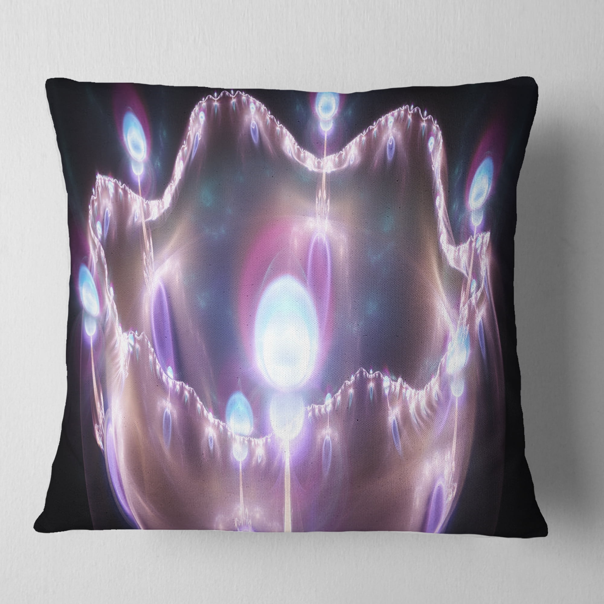 Designart 3D Surreal Purple Illustration - Abstract Throw Pillow - 18x18