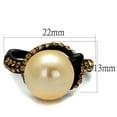 thumbnail image 2 of RareGem TK2349 - IP Black(Ion Plating) Stainless Steel Ring with Synthetic Pearl in Topaz, 2 of 4