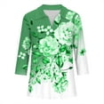 thumbnail image 4 of 3/4 Sleeve Tops for Women Casual V Neck Collared Floral Blouses Summer Trendy Tunic Loose Fit Boho Tee Tops, 4 of 4