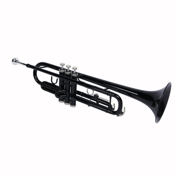 Drop B Trumpet Black Nickel Plating, Strong Brilliant Tone with Mouthpiece & Gloves Beginner-Friendly, Stage-Ready Brass Instrument