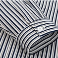 thumbnail image 4 of JUUYY Mens Oversized Shirts Long Sleeve Button Down Lapel Stripe Shirt Tops with Pocket Casual Loose Shirt Dark Blue M, 4 of 7