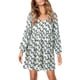 thumbnail image 2 of Vestido túnica Amoretu a cuadros de otoño con cuello en V plisado para mujer, 2 of 6