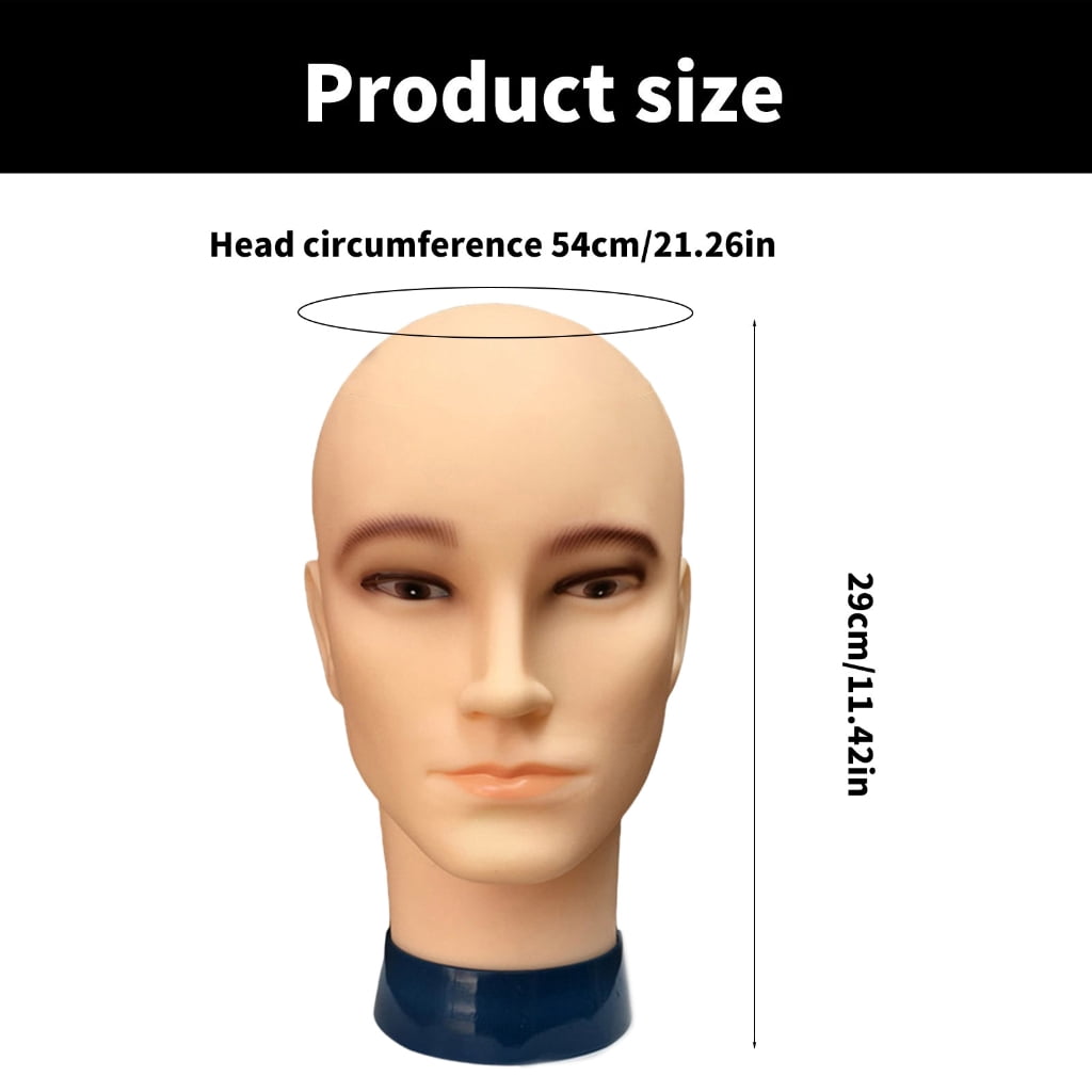 Osdhezcn Male Bald Mannequin Head Man Bald Wig Head Training Head Model for Hair Salons