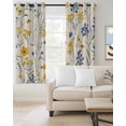 thumbnail image 2 of Spring Florals Blackout Curtains for Bedroom Living Room Darkening Curtains 63 Inches Long Watercolor Wildflowers Botanical Herbs Window Curtain 2 Panels Set Window Treatment Grommet Drapes 52"x63", 2 of 9