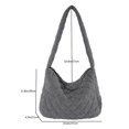 thumbnail image 2 of Yucurem Women Work Tote Bag Stylish Corduroy Quilted Shoulder Bag With Pocket (Grey) Fashion shoulder bag (Grey), 2 of 10