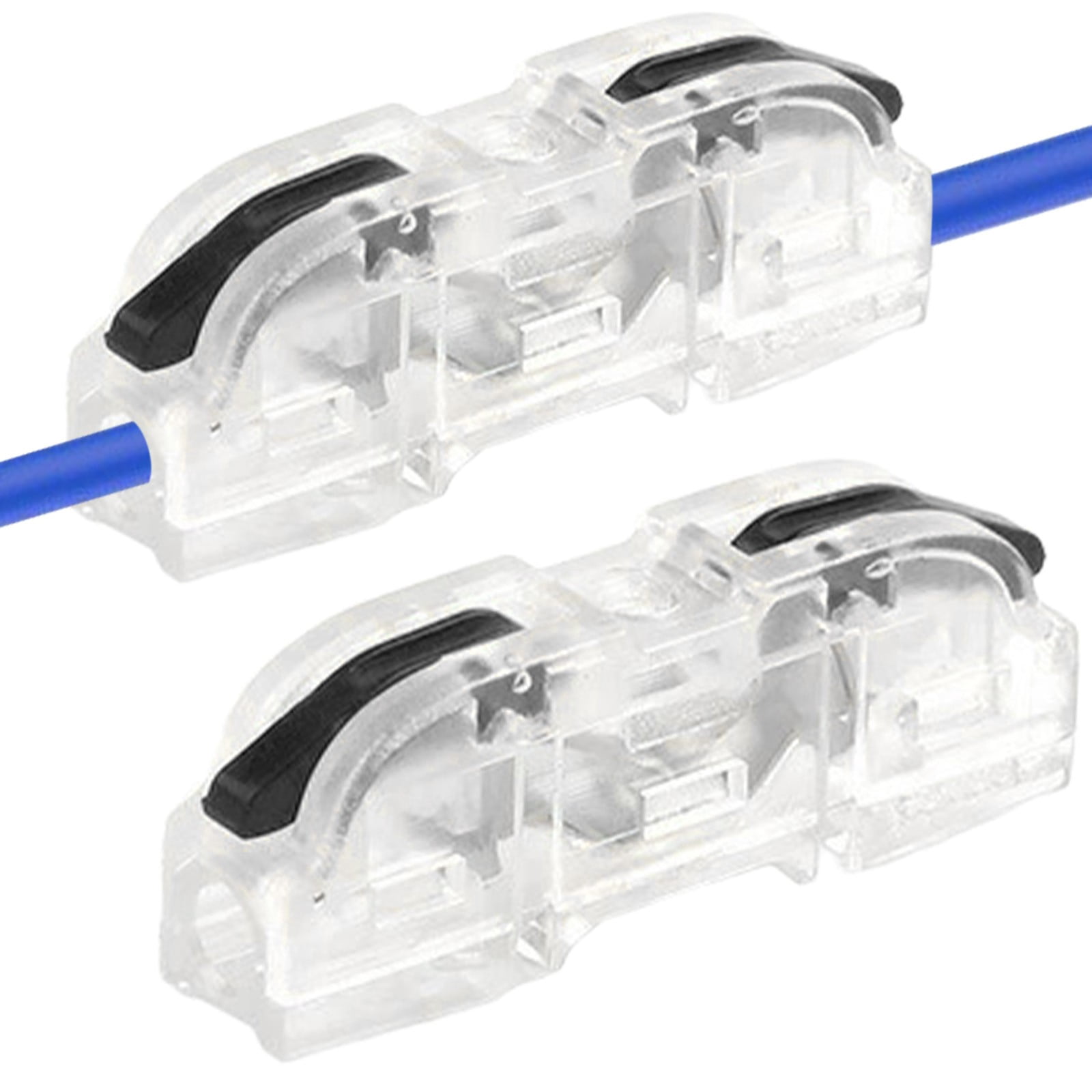 50-100PCS Conductor Compact Connectors Lever Connectors Nuts, Orange Electrical Wire Terminals for Any Circuit Inline Splices 28-12 AWG, 1 in 1 Out Lever Wire Connectors,Black*50,1.4x0.4x0.6"
