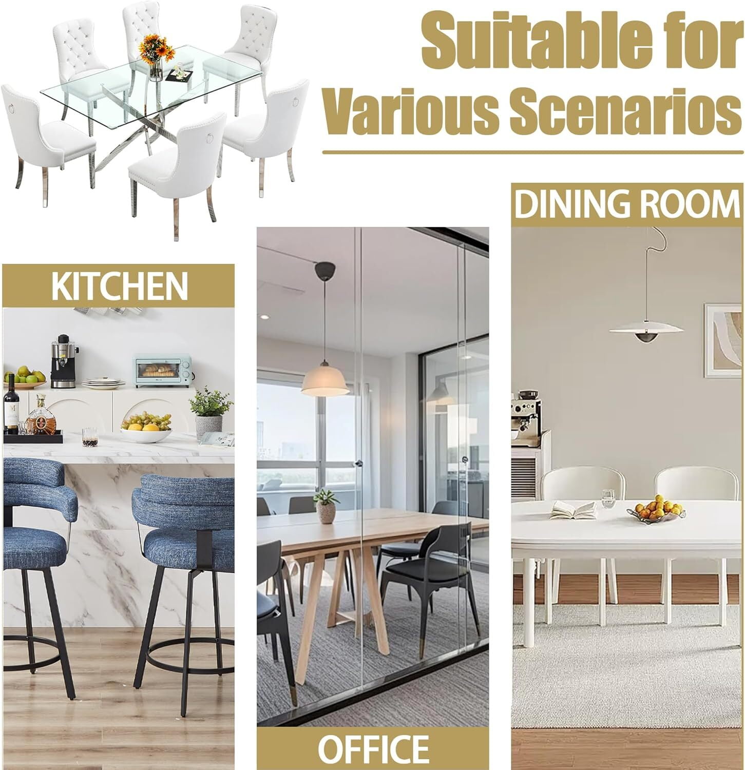 63" Rectangular Glass Dining Table, Modern Clear Tempered Glass Top with Silver Stainless Steel Cross-Legged Base, for Kitchen, Apartment, Living Room