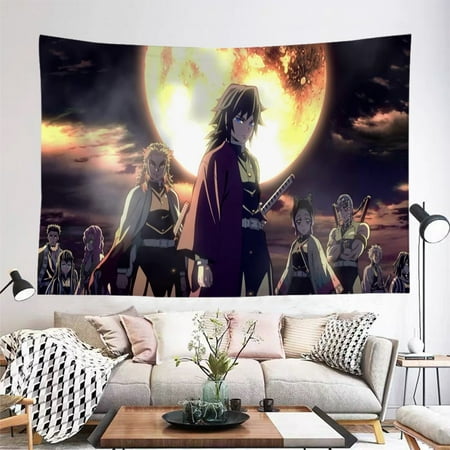 Image of Demon Slayer Anime Tapestry Funny Background for Kid/Adults Birthday Gifts (70.86x59.05inch)
