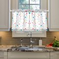 thumbnail image 2 of Yayeee Kitchen Curtains Light Filtering 27"x36" Rod Pocket Short Cafe Window Panel, White Retro Pattern, 2 of 7