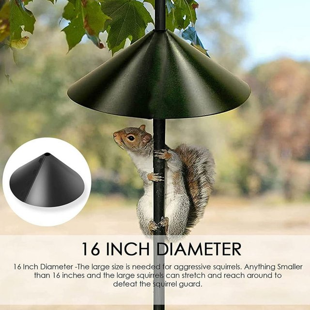 16Inch Outdoor Hanging Squirrel Flapper Durable Plastic Squirrel Guard Baffle with Hook Wrap Around Squirrel Baffle Proof for Bird Feeders Poles and Bird House