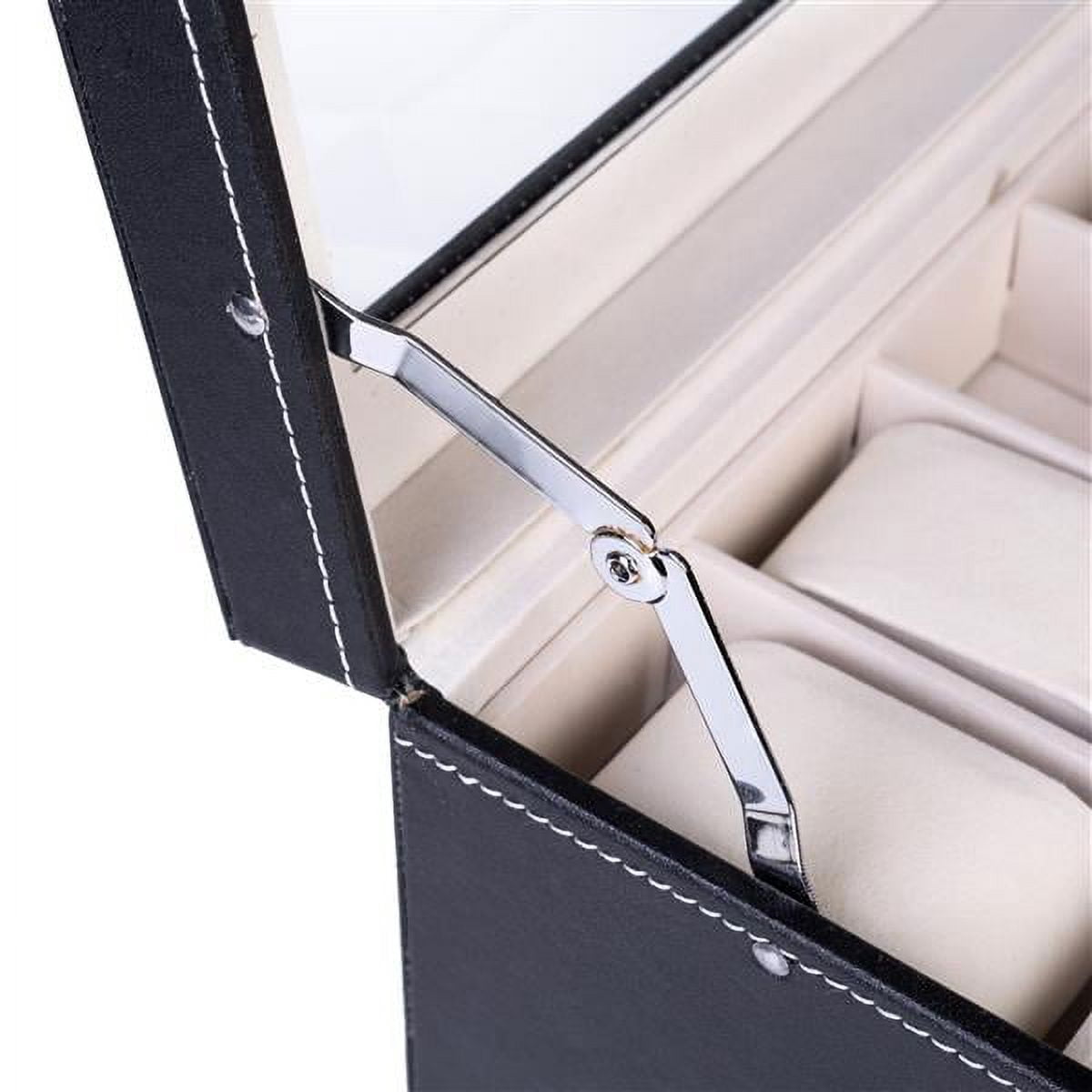 Black Dual - Layer 20 - Compartment Elegant Wooden Watch Collection Box - Portable & Space - Saving Organizer
