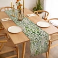 thumbnail image 3 of Table Runner 36 Inches Long for Kitchen Dining, Green Leaves Dresser Scarf Farmhouse, Dining Table Decorations for Wedding/Parties, Elegant Pastoral Summer Botanical Vintage 13 x 36 In, 3 of 8
