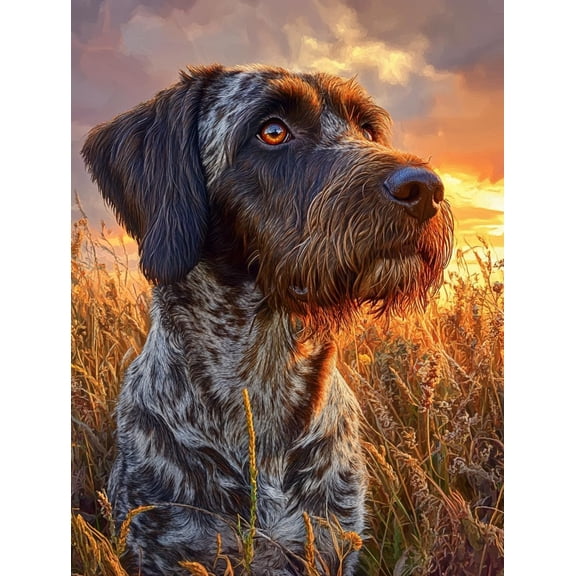 5D German Wirehaired Pointer Diamond Art 12x16 Inch Full Drill Diamond Painting Kits for Adults & Beginners - DIY Art Crafts for Relaxation and Home Wall Decor 189A