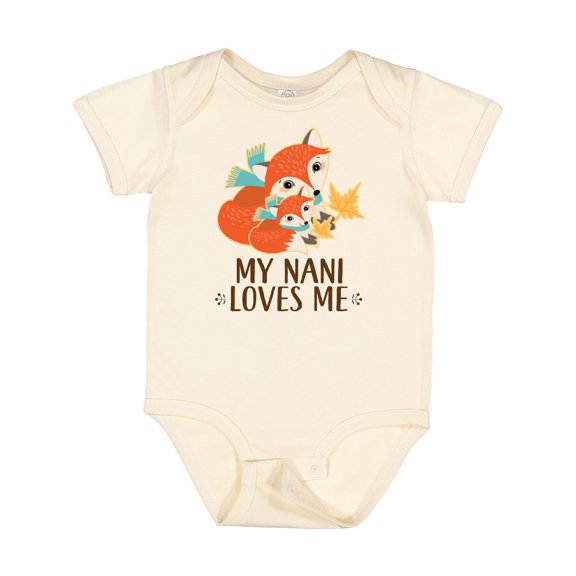 Inktastic My Nani Loves Me Cute Fox Boys or Girls Baby Bodysuit