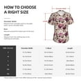 thumbnail image 4 of Vsdgher Rose Flowers Women Shirts V Neck Short Sleeve Tops T-Shirt Basic Tees, S to 3XLMedium, 4 of 5