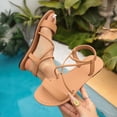 thumbnail image 4 of Sandals Women Women's Fashionable And Versatile Plus-Size Wrap Strap Roman Sandals Spring/Summer Style Trendy And Comfortable Sandals Khaki 42, 4 of 9