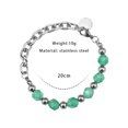 thumbnail image 2 of New Chinese Style Jade Safety Clasp Bracelets Retro Punk Titanium Steel Layered Bracelets for Men Women, YQZIYOU, 2 of 6