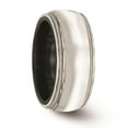 thumbnail image 5 of Edward Mirell Black Ti & Sterling Silver Polished Domed Milgrain Ring, 5 of 6