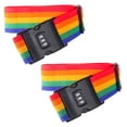 thumbnail image 1 of 2PCS 2M Adjustable Luggage Straps Safety Suitcase Belts Travel Bag Accessories with Combination Lock (Colorful), 1 of 9