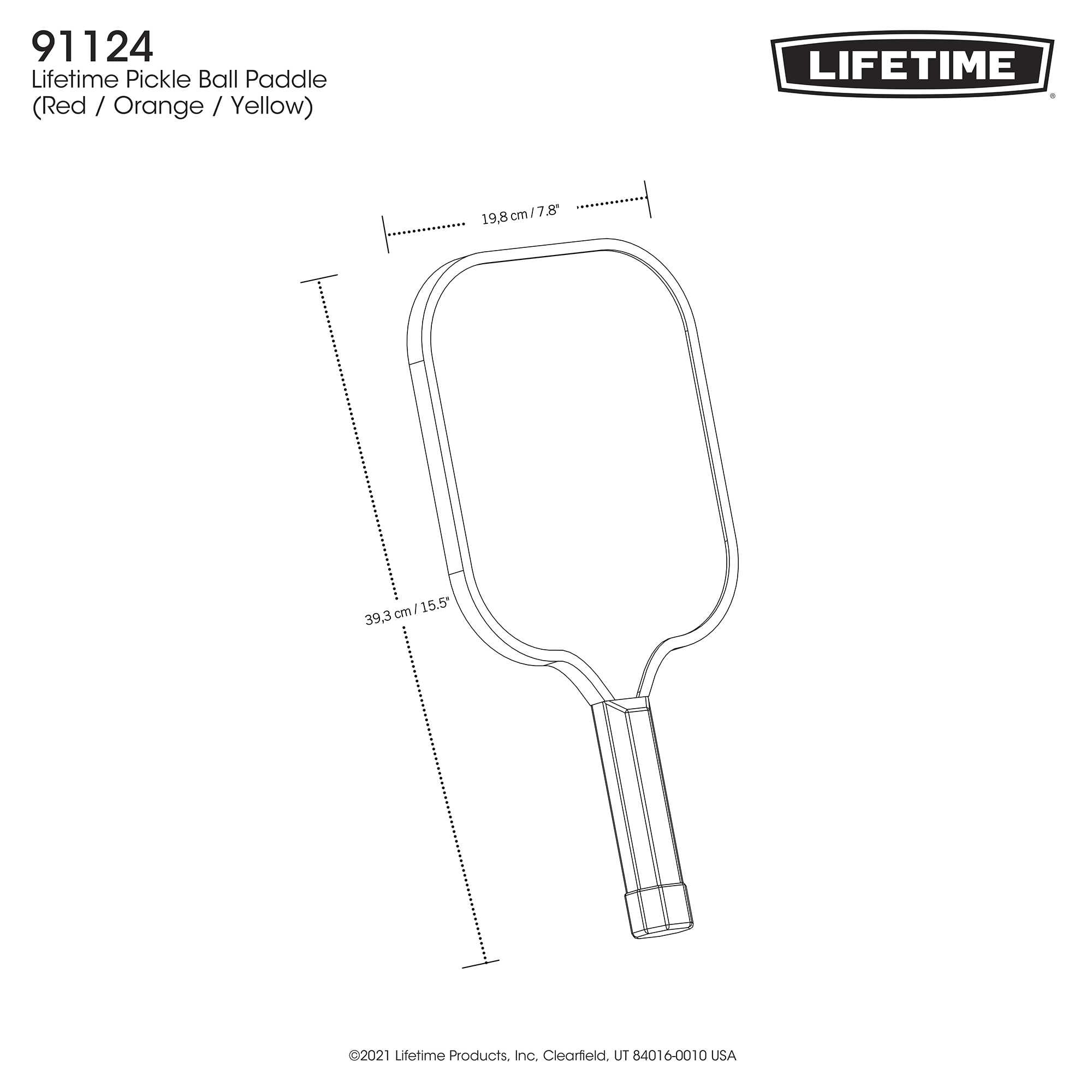 Lifetime Pickleball Paddle, Size: 15, Black