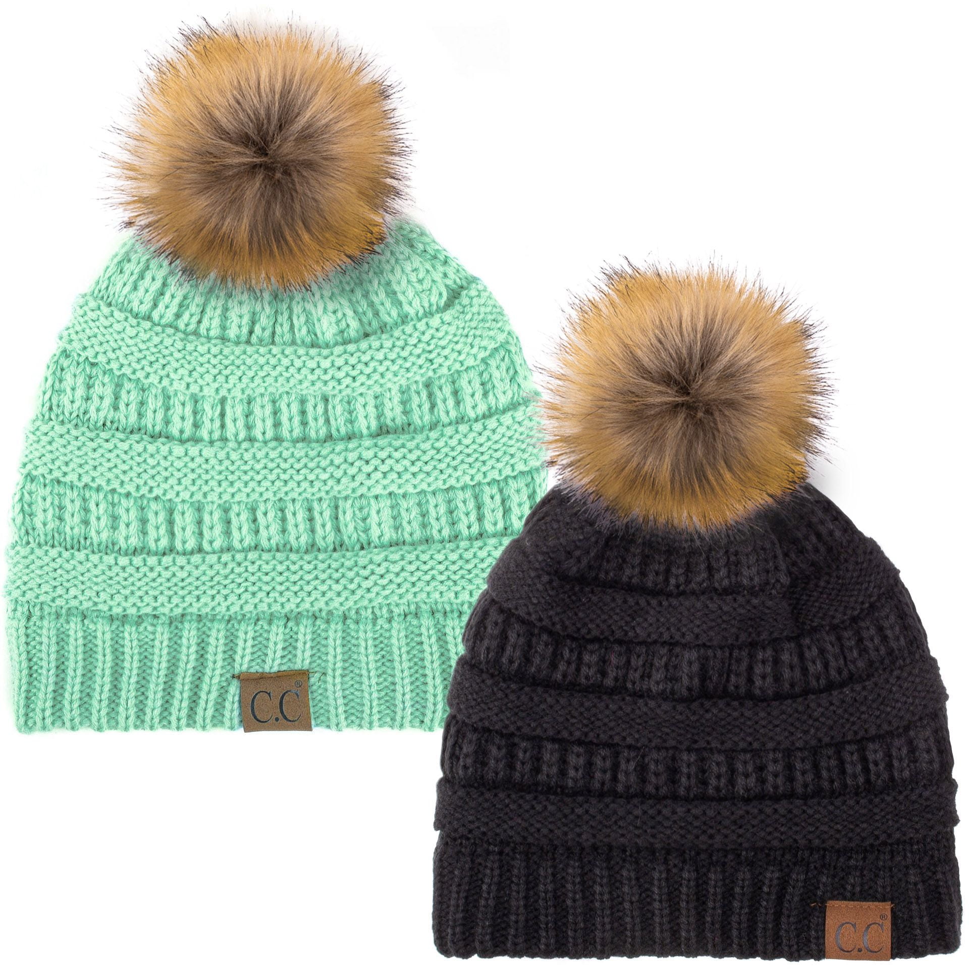 C.C Hat-43 Thick Warm Cap Hat Skully 