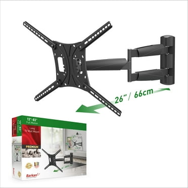 Barkan Long TV Wall Mount, 13 - 75 inch Full Motion Patented Articulating - 4 Movement Premium Flat / Curved Screen Bracket, Holds up to 95lbs, Extremely Extendable, Fits LED OLED LCD