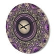 thumbnail image 3 of Designart 'Fractal Pattern Purple with Circles ' Modern Wood Wall Clock, 3 of 5