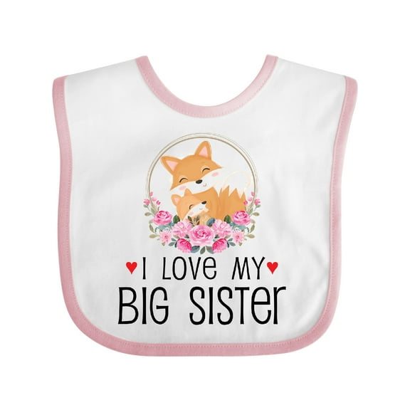 Inktastic Little Sister Newborn I Love My Big Sister Boys or Girls Baby Bib