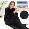 thumbnail image 4 of REDESS Oversized Wearable Blanket Hoodie Sweatshirt for Adults Women Men-Black, 4 of 7