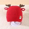 thumbnail image 5 of Christmas Baby Hat and Gloves, Cute Antler Hat Beanie with Gloves, 5 of 7