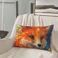 thumbnail image 4 of Plush Throw Pillow Covers, Vintage Stained Glass Fox Pillow Cases with Invisible Zipper, Breathable Microfiber Pillow Cases Standard Size for Sleeping Bedroom Sofa Living Room 16x24, 4 of 5