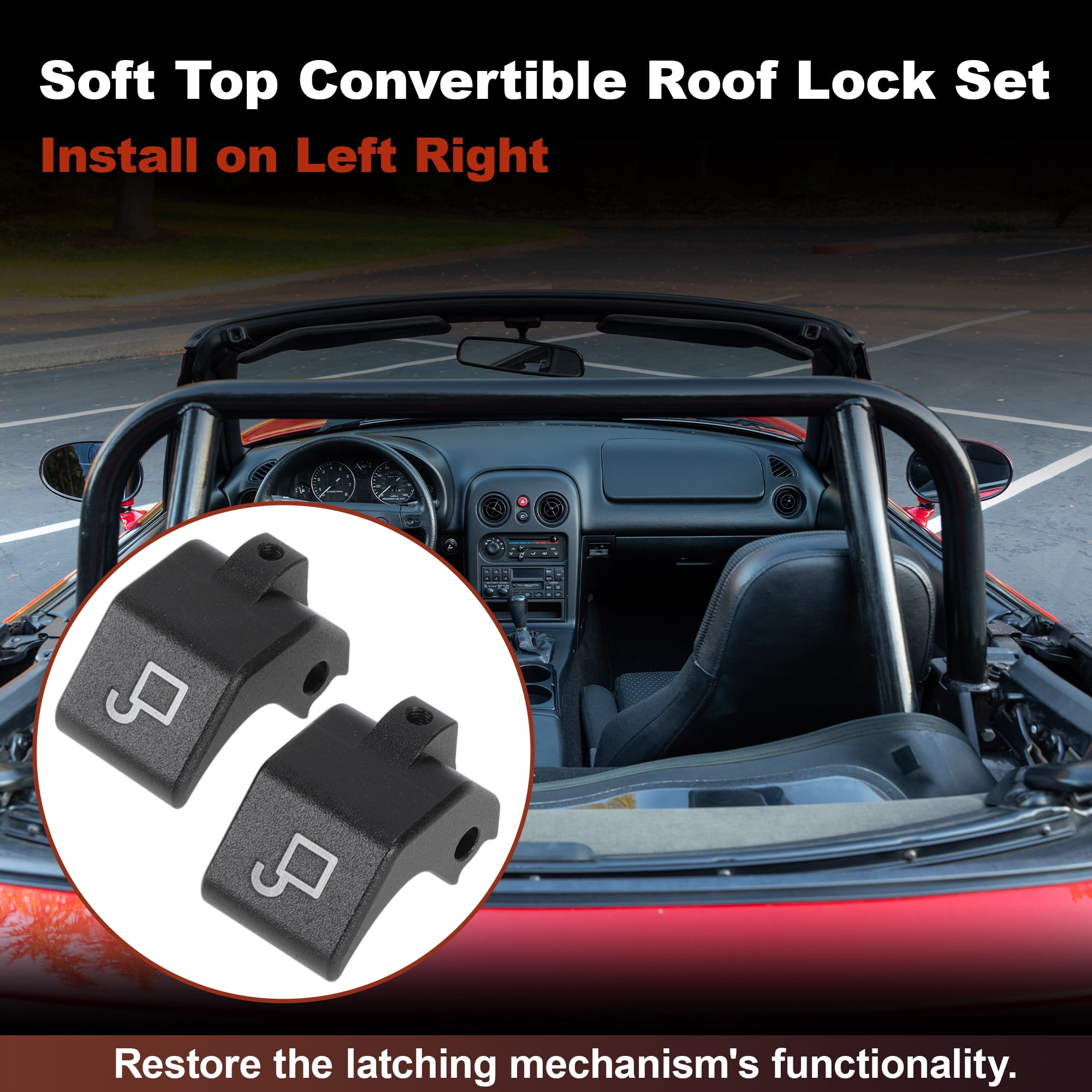 Unique Bargains Soft Top Roof Latch Lock Rebuild Kit for Mazda Miata 1990-2005 1.8L L4