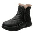 thumbnail image 2 of Bottes de Neige d'Hiver Doublées Chaudes Bottes Courtes Mode pour Randonnée Randonneur Chaud Hiver 35 Noir, 2 of 9