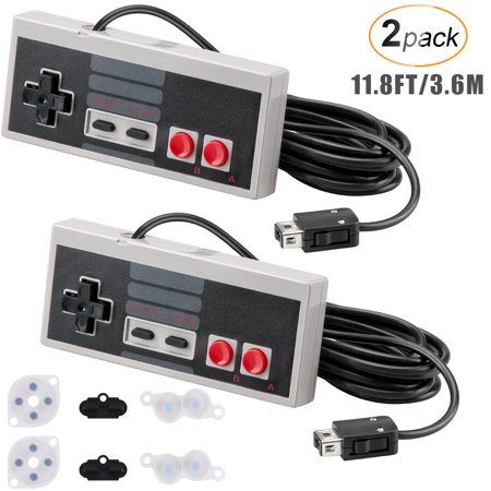 NES Classic Controller for NES Nintendo Classic Mini Edition, AGPTEK Classic NES Console 2 Pack of 11.8ft Extension