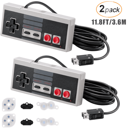 Nintendo Nes Power Cord NES Classic Controller for NES Nintendo Classic Mini Edition, AGPTEK Classic NES Console 2 Pack of 11.8ft Extension Cord ()