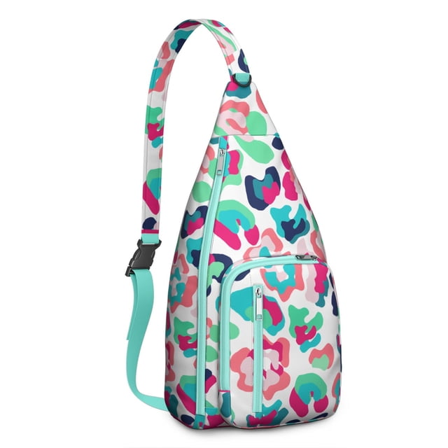 Fashion Leopard Sling Backpack - Runway-Inspired Print, Lightweight Durable Shoulder Bag