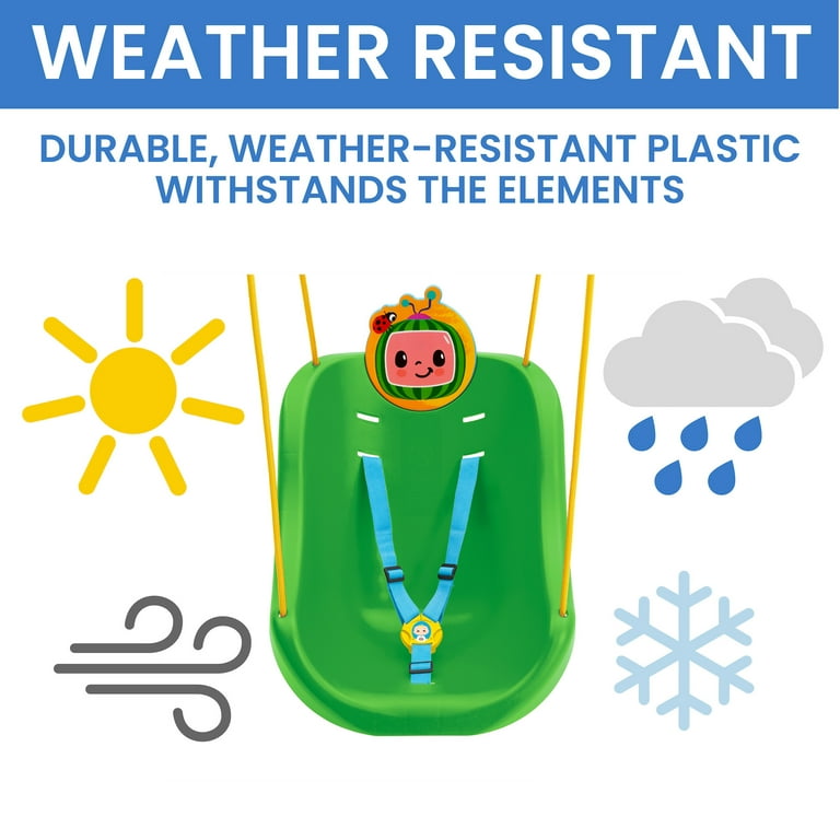 CoComelon 2-in-1 Outdoor Swing by Delta Children – For Babies and