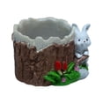 thumbnail image 3 of Maceta con forma de animal de dibujos animados, agujero para árbol, para cactus, miniplantas de interior, decoración blanco, 3 of 8