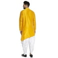 thumbnail image 2 of eloria Solid Dupion Silk Indian Stylish Traditional Men's Kurta With Dhoti Dress Party Wear Set, 2 of 6