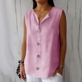 thumbnail image 2 of GUACER Sleeveless Blouses for Women Fashion Round Neck Button Loose Fit Tank Tops, 2 of 5