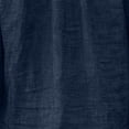 thumbnail image 6 of Tqcoqu Women's Linen Blend V-Neck Gathered Puff Long Sleeve Casual Blouse,Dark Blue Women's S-XXL, 6 of 6