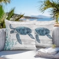 thumbnail image 5 of Waterproof Throw Pillow Covers Set of 2, 24x24 Inch Ocean Sea Turtle Decorative Pillowcases Outdoor Pillow Slip Cushion Covers Set for Couch Tent Summer Coastal Seaweed Vintage Wood Grain, 5 of 7