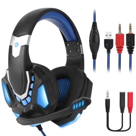 Gaming Headset Fits for PS5 PS4 Xbox One TSV Noise Cancelling Wired Gaming Headphones with Bass Surround LED Light Soft Memory Earmuffs 3.5mm Over Ear Headsets for Laptop Mac Nintendo Games Gaming Headset Fits for PS5 PS4 Xbox One TSV Noise Cancelling Wired Gaming Headphones with Bass Surround LED Light Soft Memory Earmuffs 3.5mm Over Ear Headsets for Laptop Mac Nintendo Games