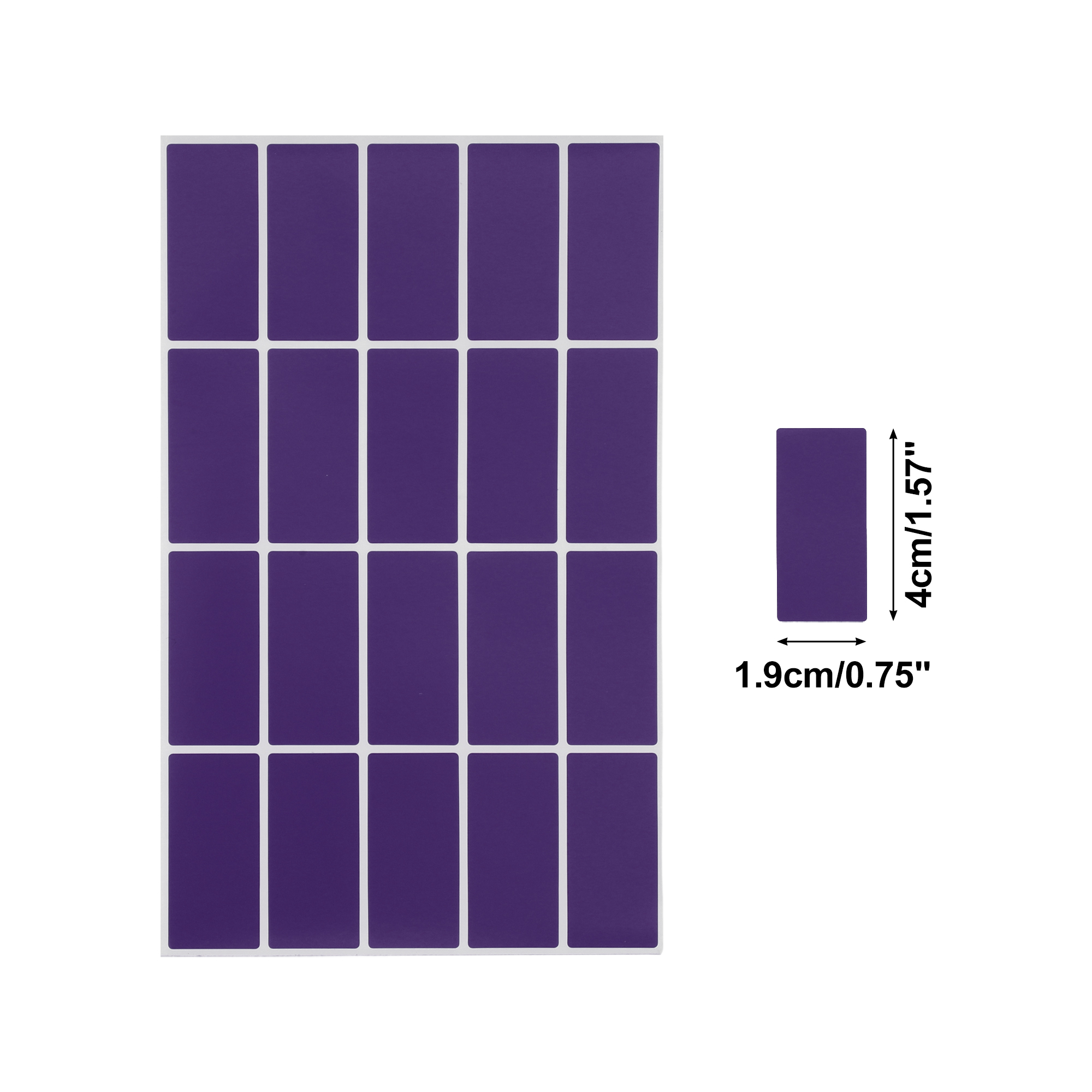 Unique Bargains Handwritable Rectangle Gift Stickers 1.57"x0.75" 20 Pcs Deep Purple
