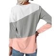 thumbnail image 2 of Sudadera Manga Larga Empalme De 3 Colores Cuello Redondo Casual Lindo Sudadera Con Capucha Para Primavera Otoño Invierno Blanco Gris Rosa S, 2 of 6