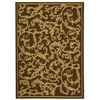 SAFAVIEH Courtyard Kevin Floral Indoor/Outdoor Area Rug, 4' x 5'7", Brown/Natural